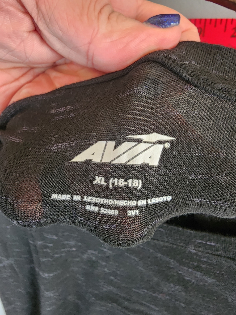 Avia Black Heathered Short Sleeve Crew Tee - Picture 2 of 4